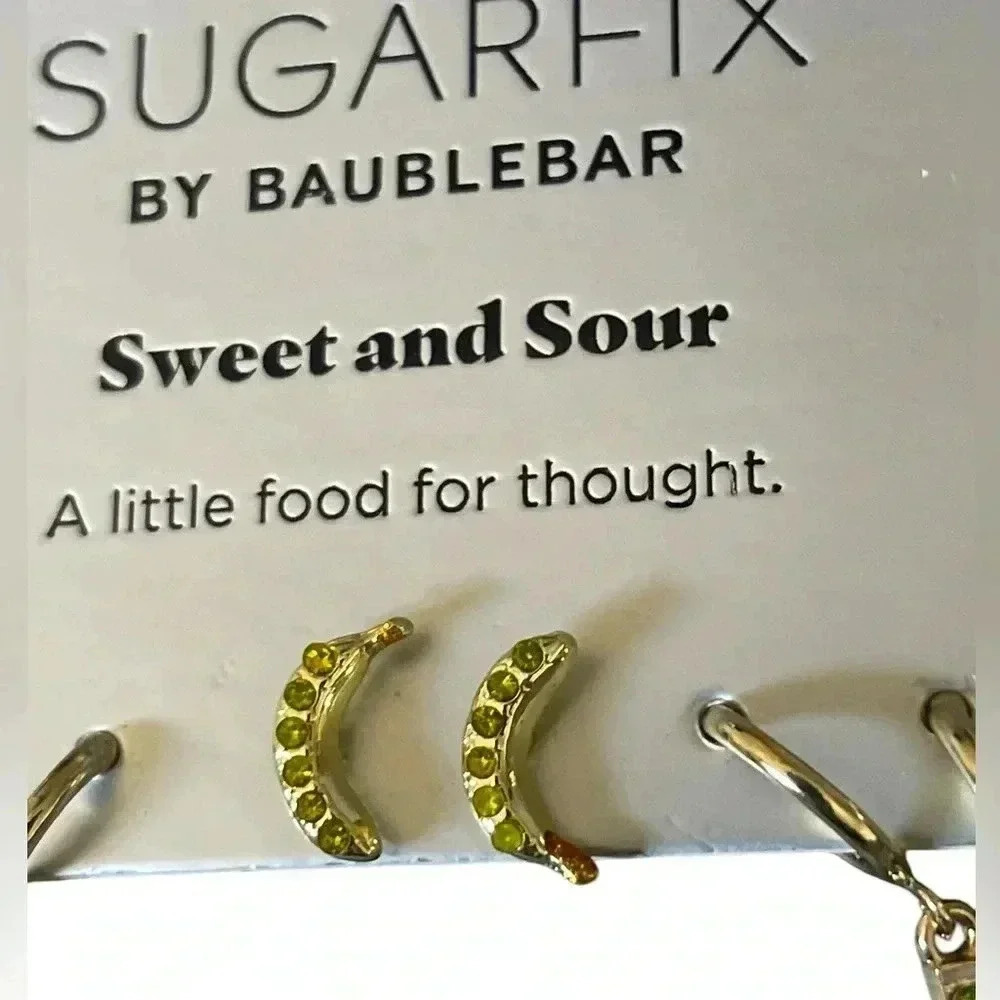 Sugarfix By Baublebar NWOT Three Piece Set Earrings Two Pairs - Picture 6 of 9